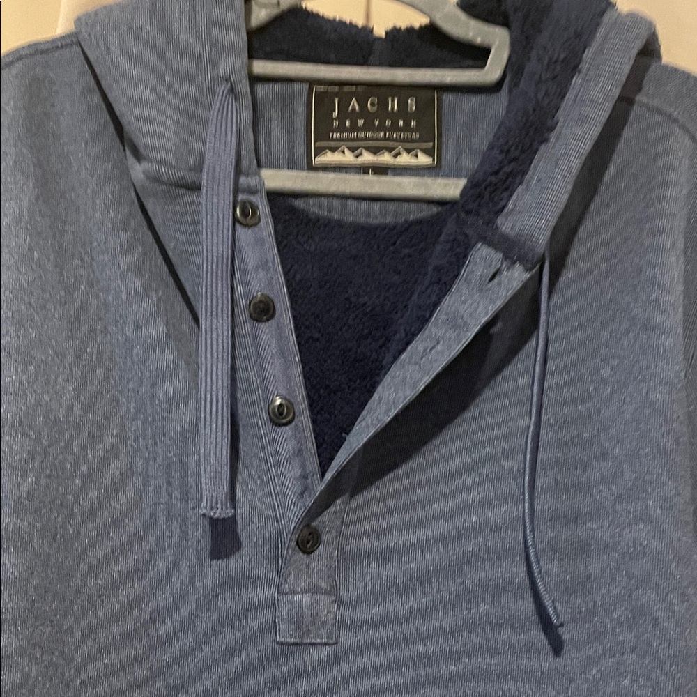 Jachs Blue Hooded Shirt Jacket